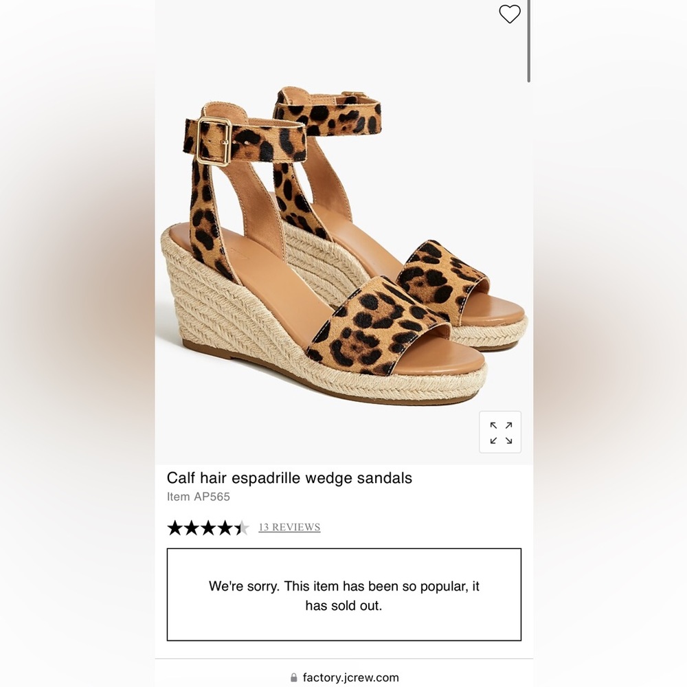 NWT Brand New with tags J Crew Factory Calfhair espadrille wedge sandals